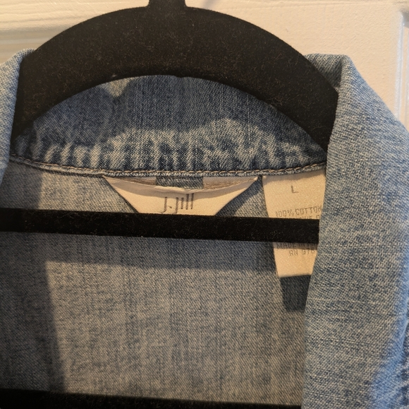 J JILL DENIM JEAN Denim Shirt Jacket Medium Wash Fitted - Picture 5 of 9